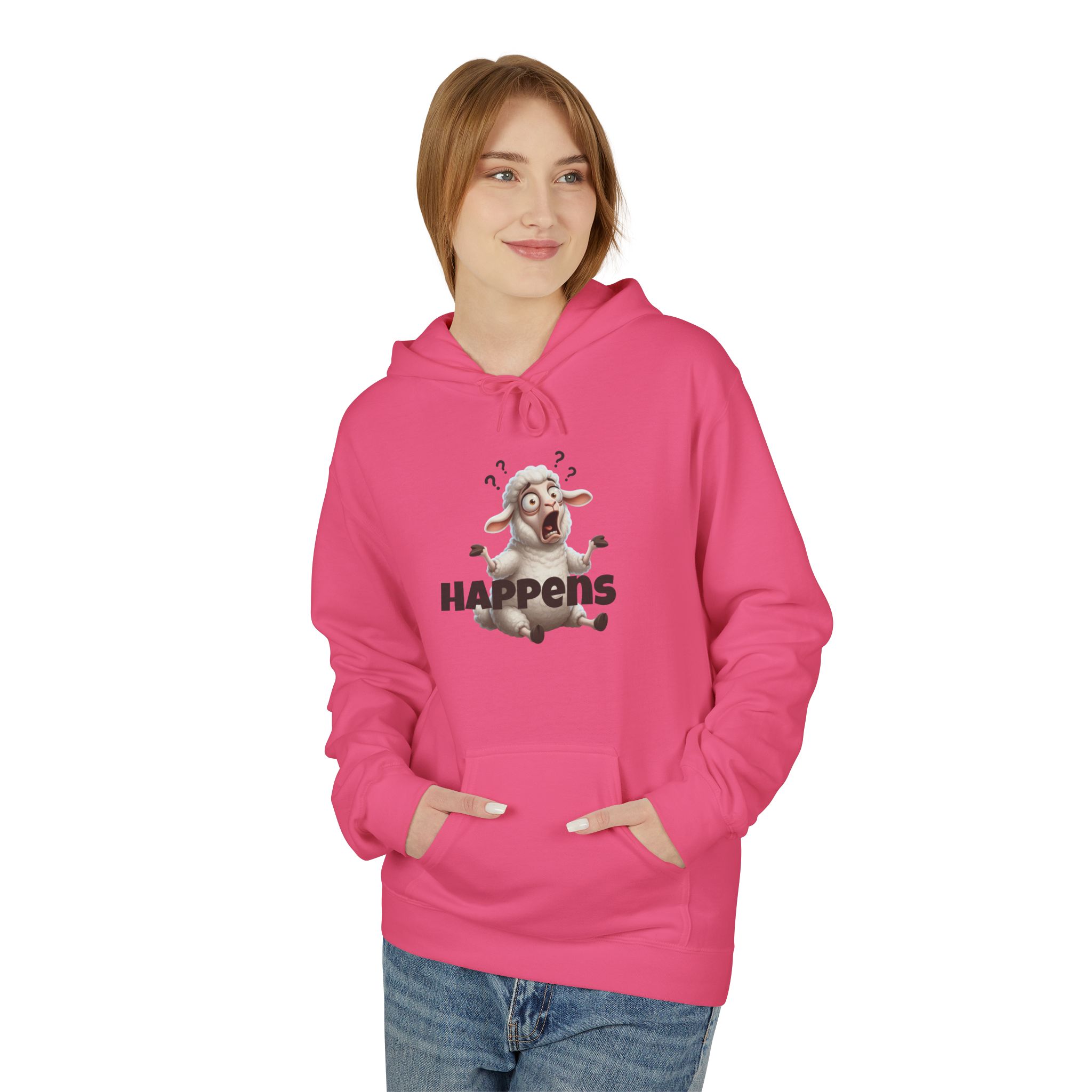 Unisex Fleece Pullover Hoodie - Funny Sheep Happens - Image 47