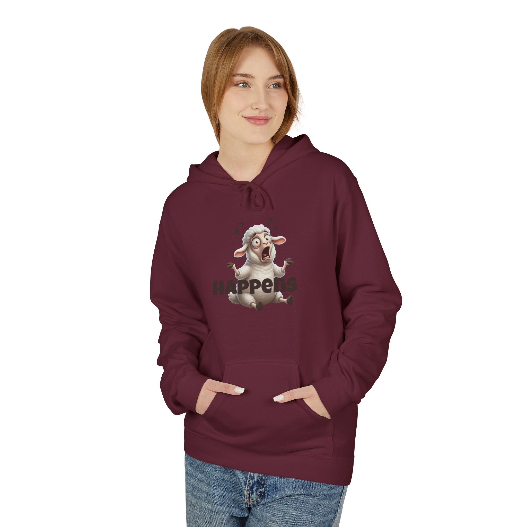 Unisex Fleece Pullover Hoodie - Funny Sheep Happens - Image 19