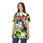 Geisha Mask Camo Tee — Bold Japanese-Inspired Graphic Shirt